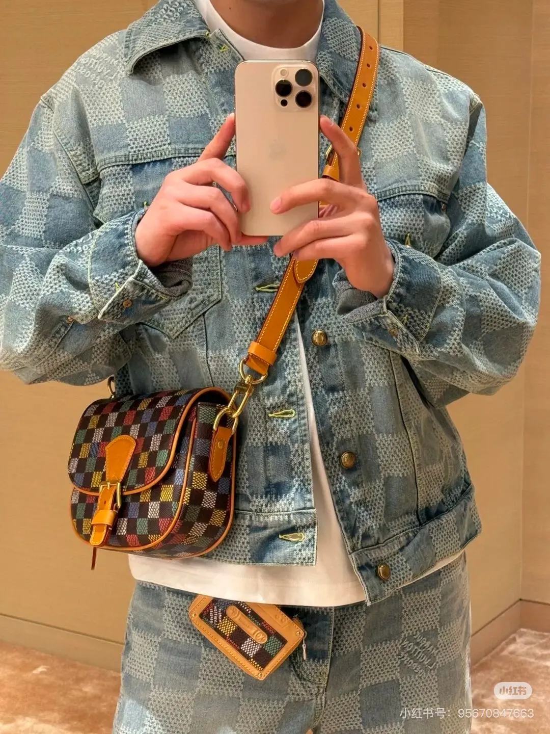 Louis Vuitton/Louis Vuitton checkerboard denim jacket